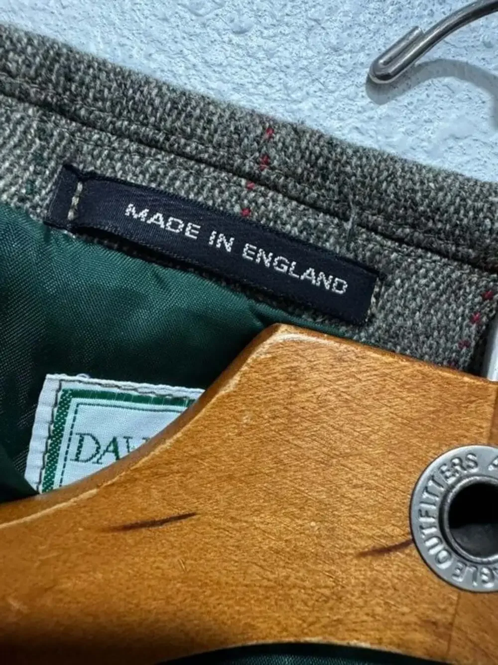 Dark Academia Wool Tweed Blazer Jacket in Olive Green